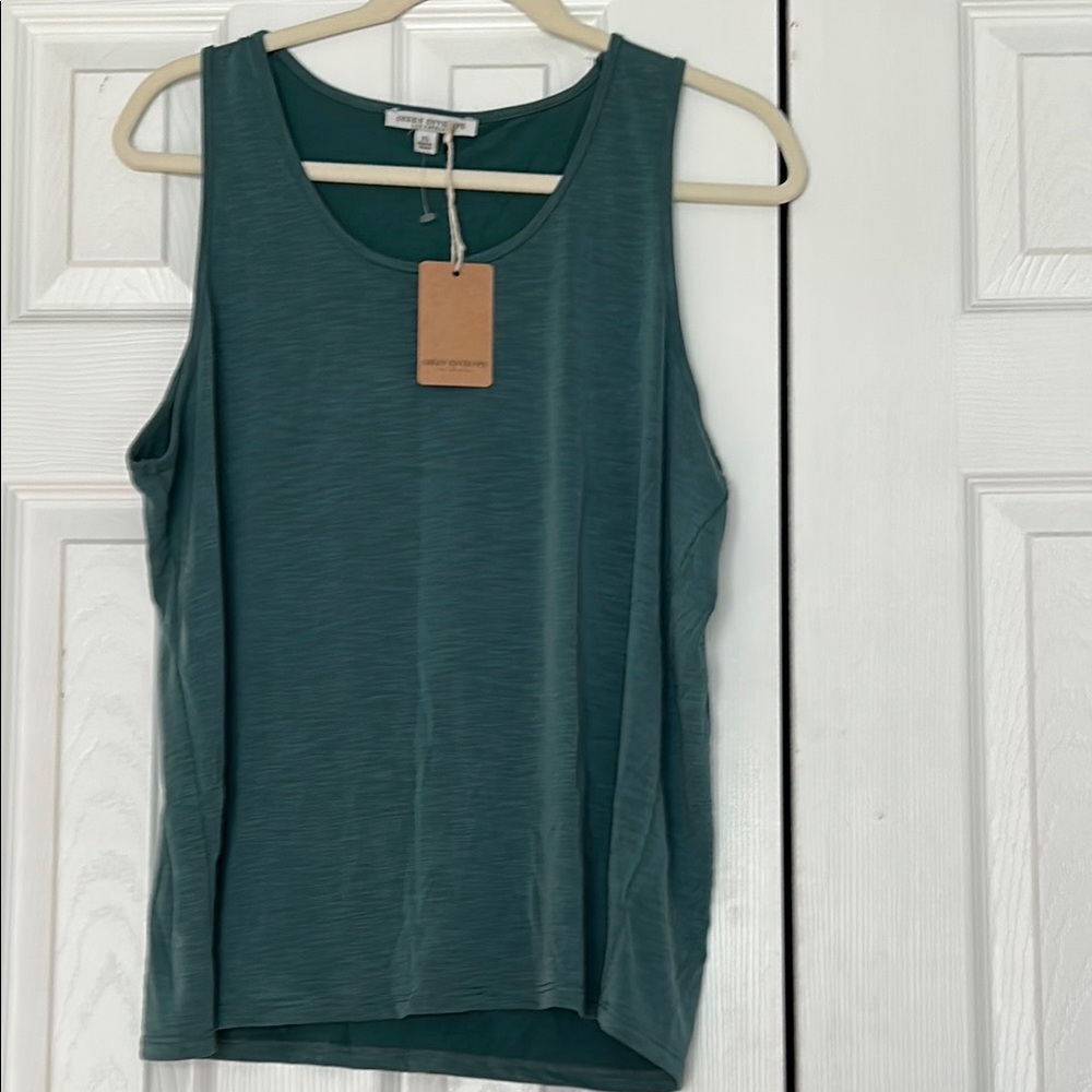 Green Envelope Sleeveless Tank Top NWT